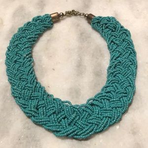 Teal beaded necklace